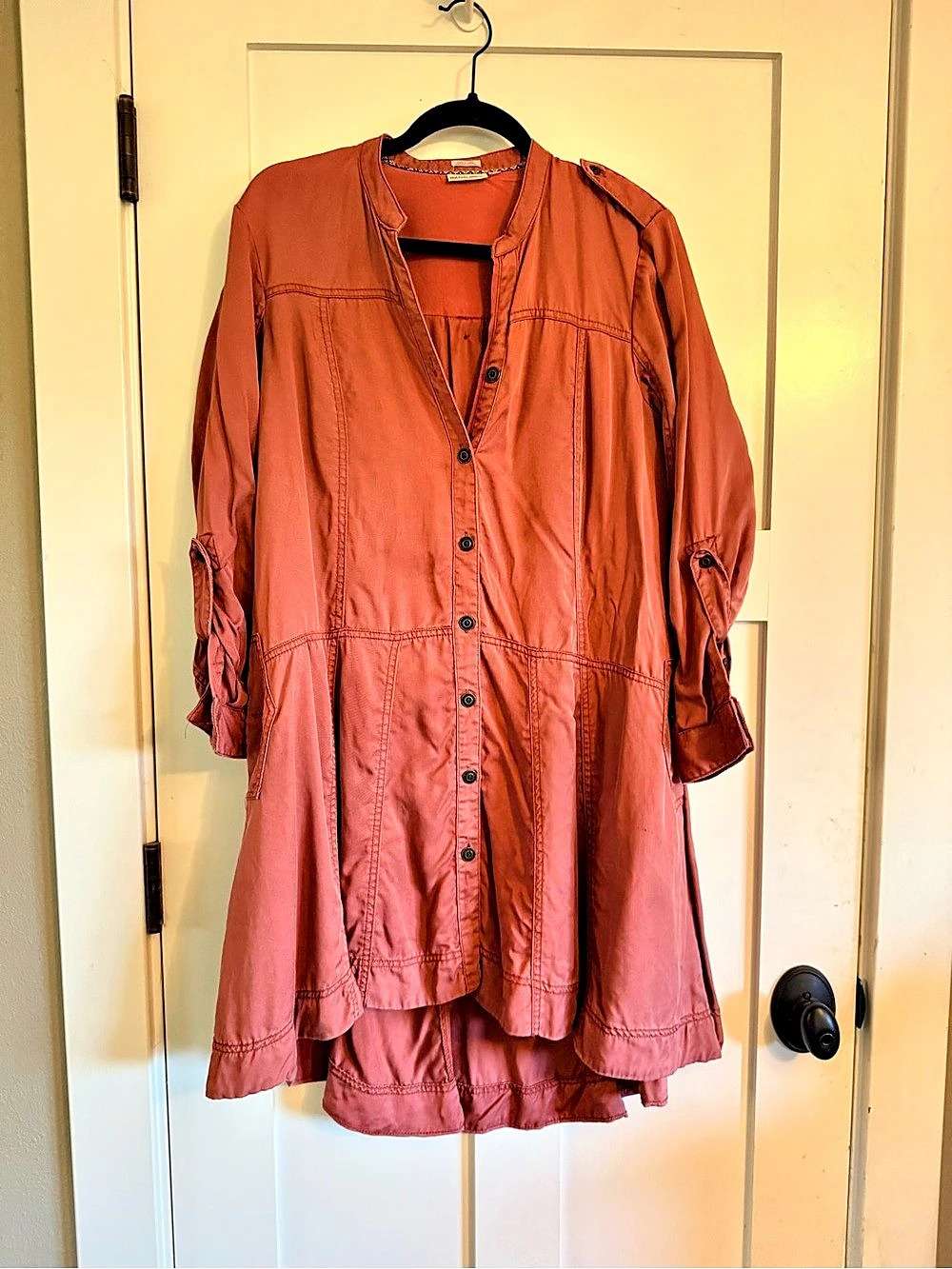 Holding Horses Anthropologie Mariana Shirt Dress High Low Rose